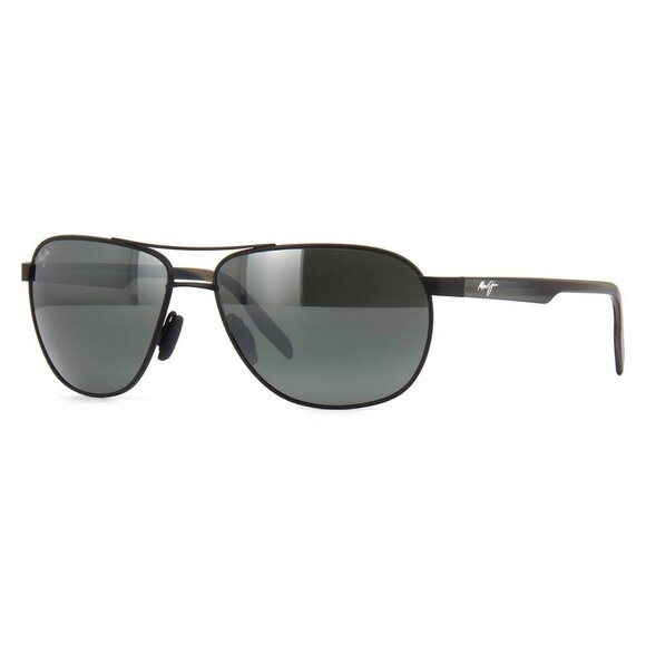 New MAUI JIM Castles Black Polarised Aviator 728 2M Sunglasses Women - Picture 1 of 4